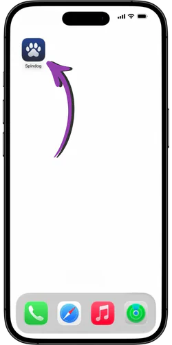 SpinDog rew main screen on the phone